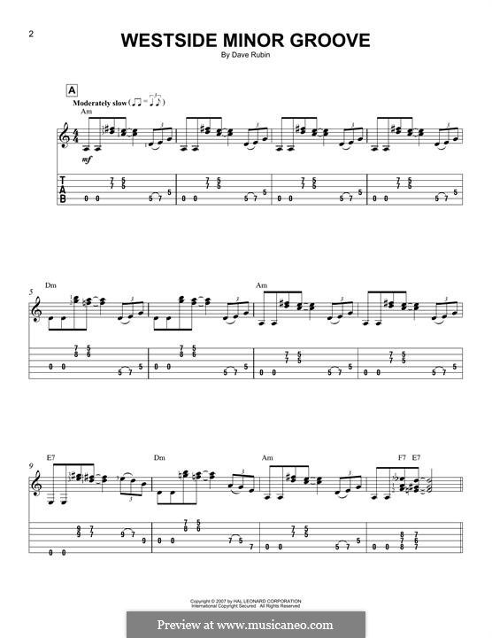 Westside Minor Groove: Für Gitarre mit Tabulatur by Dave Rubin