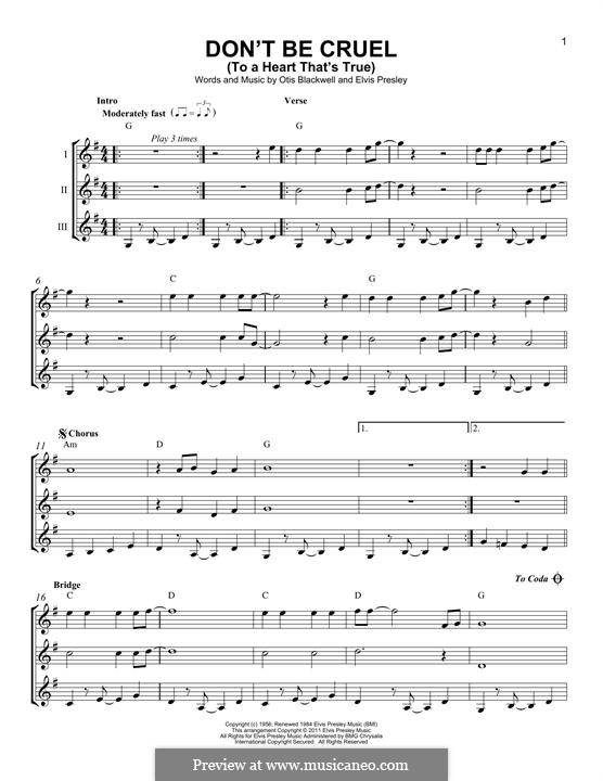 Don't Be Cruel von E. Presley, O. Blackwell Noten auf MusicaNeo
