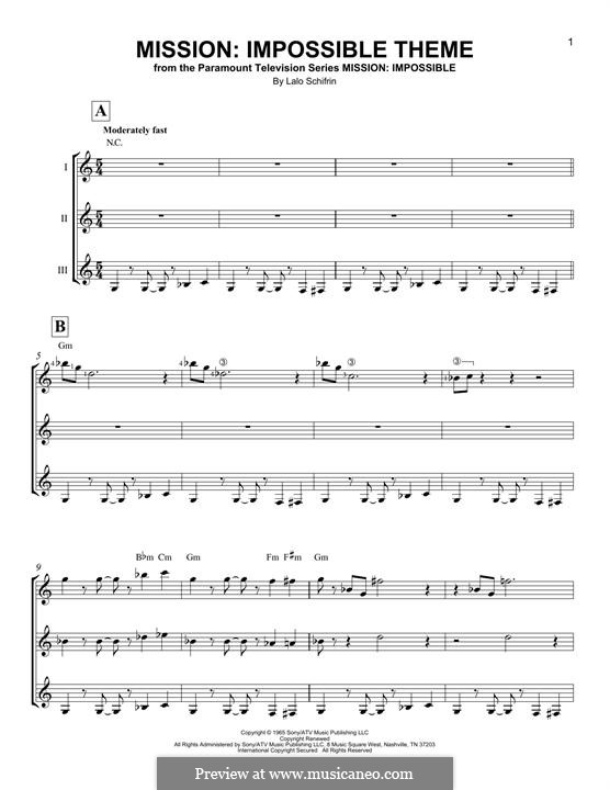 Mission: Impossible Theme: For any instrument by Lalo Schifrin