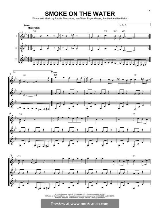 Instrumental version: For any instrument by Ian Gillan, Ian Paice, Jon Lord, Ritchie Blackmore, Roger Glover