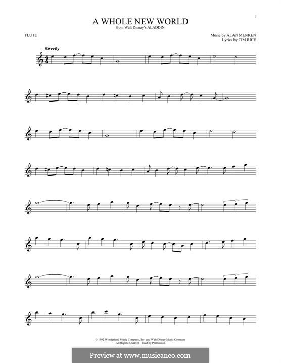 Instrument version: Für Flöte by Alan Menken