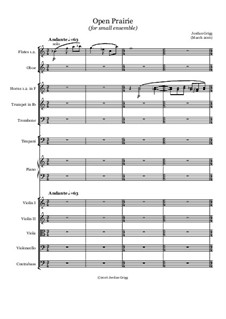 Open Prairie (for small ensemble): Open Prairie (for small ensemble) by Jordan Grigg