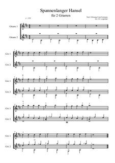 Spannenlanger Hansel: For two guitars (D Major) by folklore