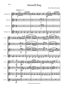 Antonelli Rag: For saxophone quartet by David W Solomons