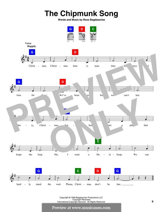 The Chipmunk Song (Alvin and the Chipmunks): Text und Akkorde by Ross Bagdasarian