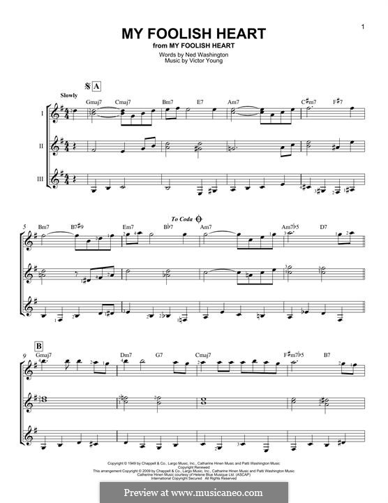 My Foolish Heart: For any instrument by Victor Young