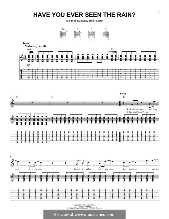 Have You Ever Seen the Rain? (Creedence Clearwater Revival): Für Gitarre mit Tabulatur by John C. Fogerty