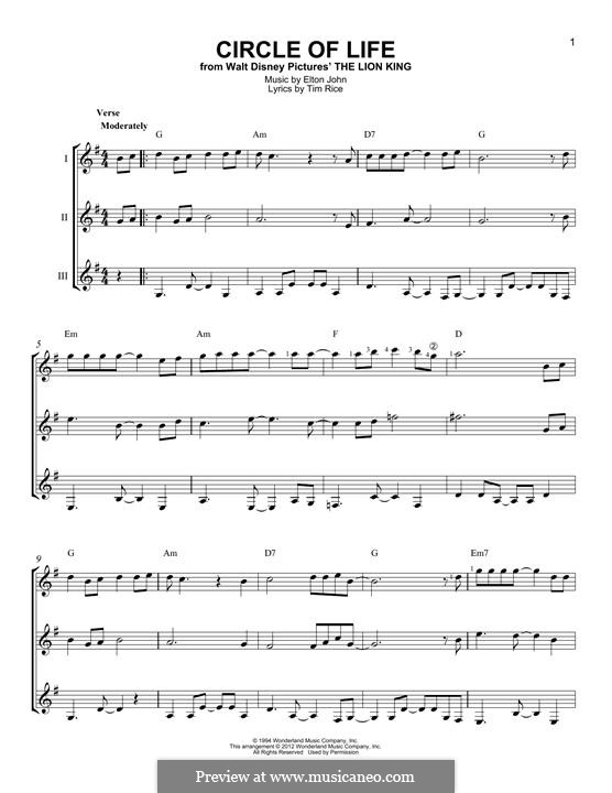 Instrumental version: For any instrument by Elton John
