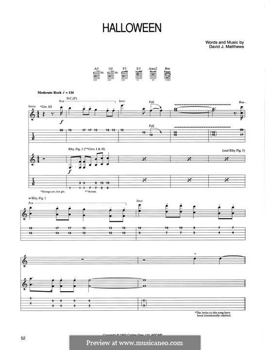 Halloween: Für Gitarre mit Tabulatur by David J. Matthews