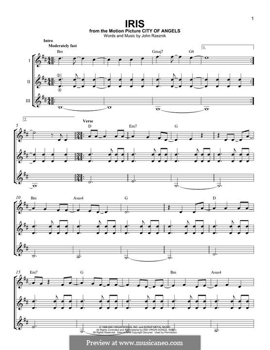 Iris (Goo Goo Dolls): For any instrument by John Rzeznik