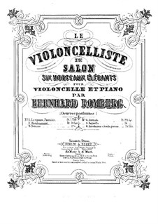 Sechs elegante Stücke für Cello und Klavier, Op.post: Nr.2 Divertissement  by Bernhard Romberg