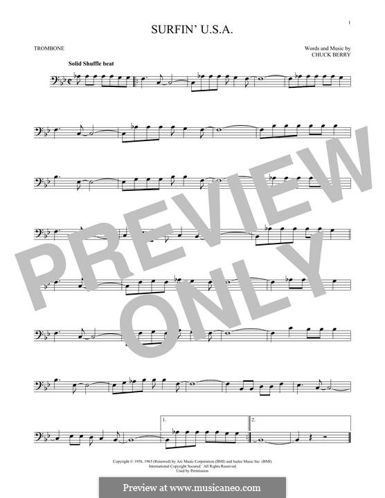 Surfin' U.S.A. (The Beach Boys): For trombone by Chuck Berry