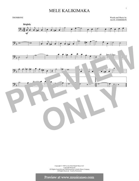 Mele Kalikimaka: For trombone by Robert Alexander Anderson