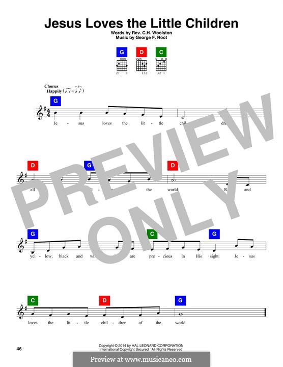 Jesus Loves the Little Children: Melodische Linie by George Frederick Root