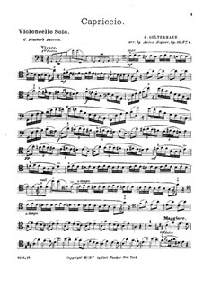 Capriccio, Op.24: Für Cello und Streicher – Cello Solo Stimme by Georg Goltermann
