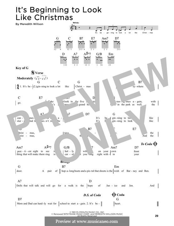 It's Beginning to Look a Lot Like Christmas (Perry Como): Für Gitarre mit Tabulatur by Meredith Willson