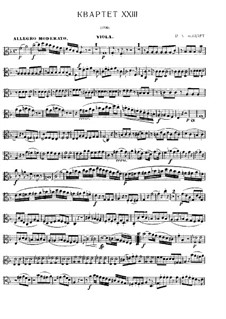 Streichquartett Nr.23 in F-Dur, K.590: Stimmen by Wolfgang Amadeus Mozart