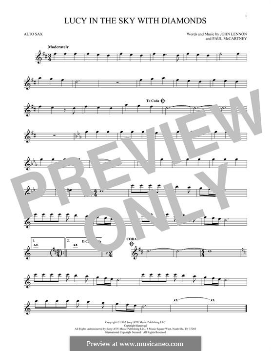 Lucy in the Sky with Diamonds (The Beatles): Für Altsaxophon by John Lennon, Paul McCartney