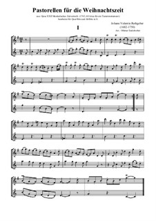 Acht Pastoralen für die Weihnachtszeit, Op.22: Für Altflöte und Flöte by Valentin Rathgeber
