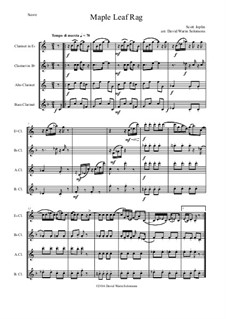 Maple Leaf Rag: For clarinet quartet (E flat, B flat, alto and bass) by Scott Joplin