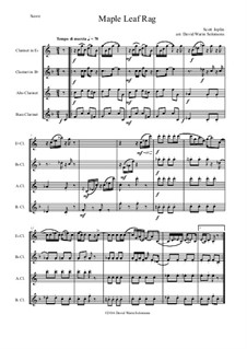 Maple Leaf Rag: For clarinet quartet (E flat, B flat, alto and bass) by Scott Joplin