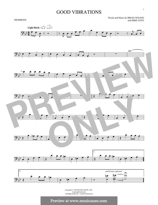 Good Vibrations (The Beach Boys): For trombone by Brian Wilson, Mike Love