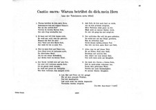 Cantio sacra 'Warum betrübst du dich, mein Herz': Cantio sacra 'Warum betrübst du dich, mein Herz' by Samuel Scheidt
