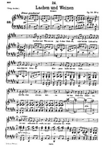 Lachen und Weinen, D.777 Op.59 No.4: Für tiefe Stimme und Klavier by Franz Schubert