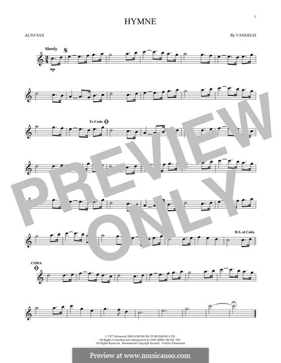Hymne: Für Altsaxophon by Vangelis