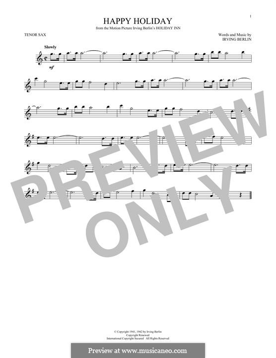 Happy Holiday: Für Tenorsaxophon by Irving Berlin