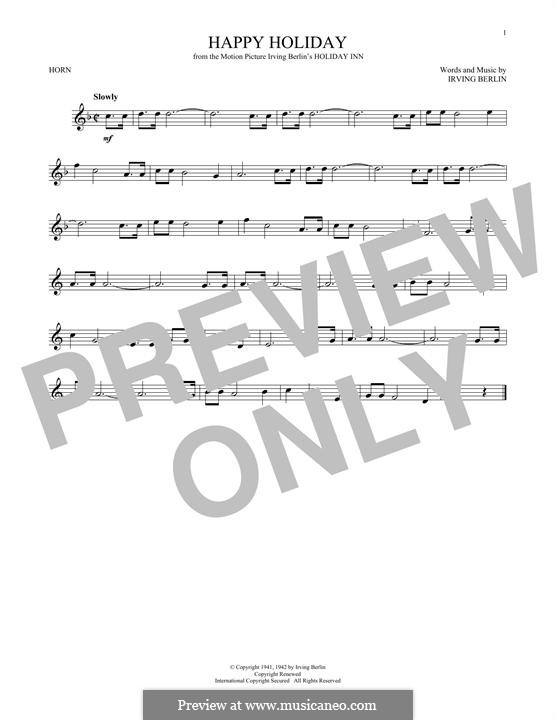 Happy Holiday: For horn by Irving Berlin