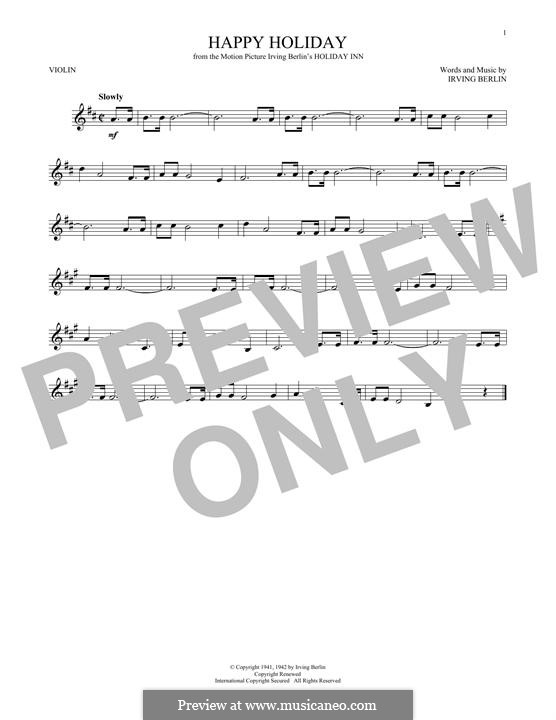 Happy Holiday: Für Violine by Irving Berlin