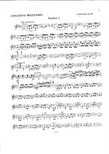Militärkonzert für Cello und Orchester, Op.18: Violinstimme I by Adrien-François Servais