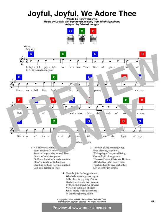 Ode an die Freude: Text und Akkorde by Ludwig van Beethoven
