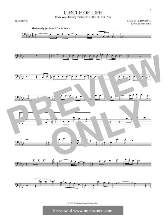 Instrumental version: For trombone by Elton John