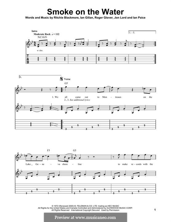 Instrumental version: Für Gitarre mit Tabulatur by Ian Gillan, Ian Paice, Jon Lord, Ritchie Blackmore, Roger Glover