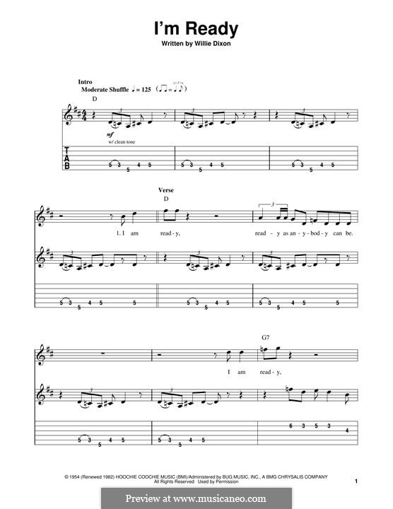 I'm Ready: Für Gitarre mit Tabulatur by Willie Dixon