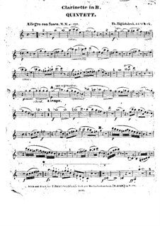 Quintett für Klarinette und Streicher in B-Dur , Op.44: Klarinettenstimme by Thomas Täglichsbeck