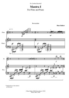 Mantra I for flute and piano: Partitur by Hans Bakker