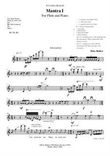 Mantra I for flute and piano: Flötenstimme by Hans Bakker
