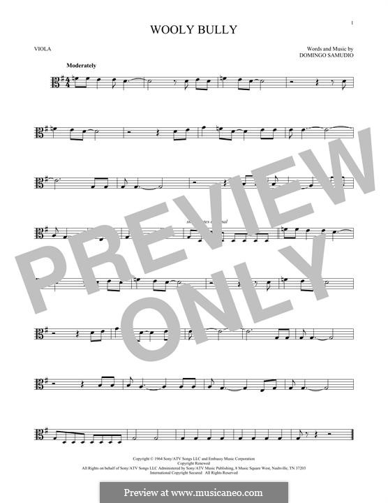 Wooly Bully (Sam the Sham & The Pharaohs): For viola by Domingo Samudio