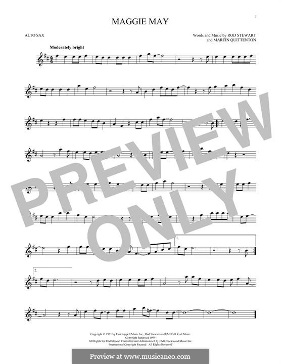 Maggie May: Für Altsaxophon by Martin Quittenton, Rod Stewart