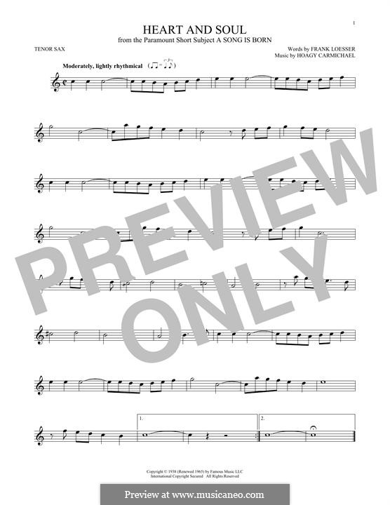 Heart and Soul: Für Tenorsaxophon by Hoagy Carmichael