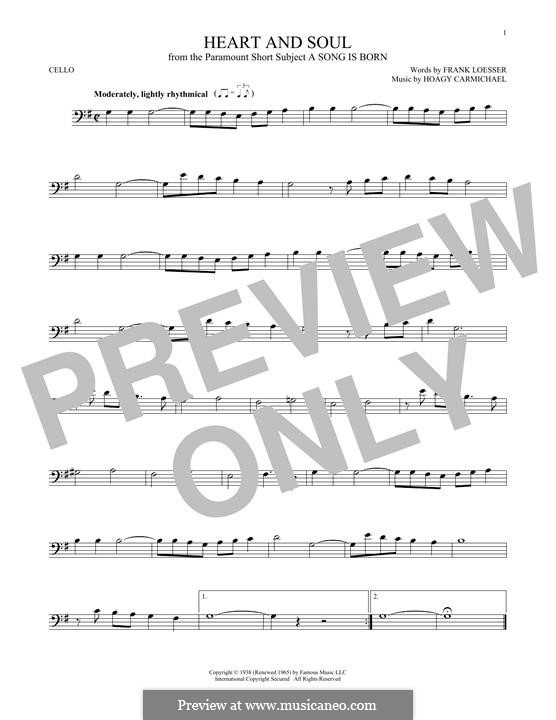 Heart and Soul: Für Cello by Hoagy Carmichael