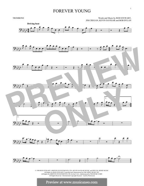 Forever Young II: For trombone by Bob Dylan, Jim Cregan, Kevin Savigar, Rod Stewart