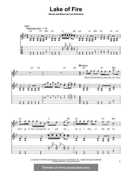Lake of Fire (Nirvana): Für Gitarre mit Tabulatur by Curt Kirkwood