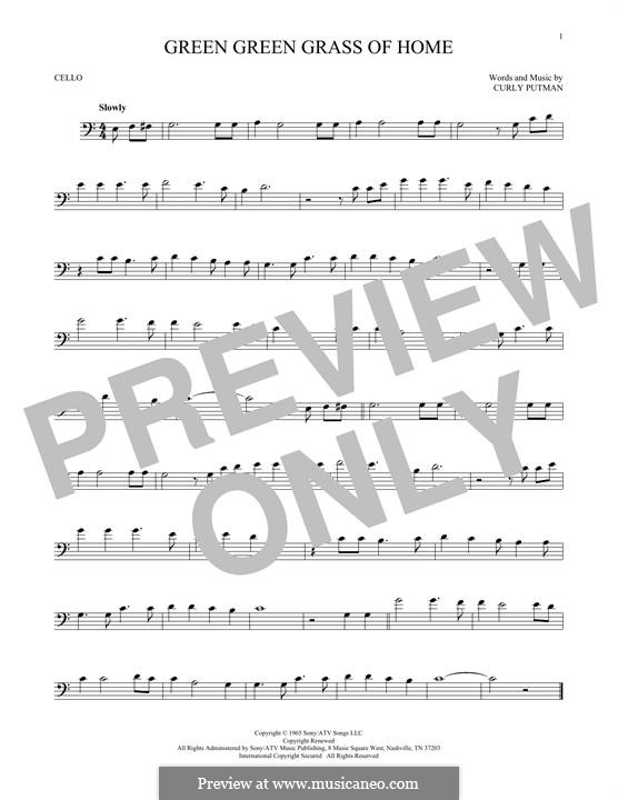 Green Green Grass of Home: Für Cello by Curly Putman