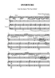 Zarenbraut: Ouvertüre für Klavier, vierhändig by Nikolai Rimsky-Korsakov