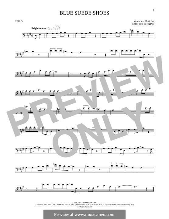 Blue Suede Shoes (Elvis Presley): Für Cello by Carl Lee Perkins