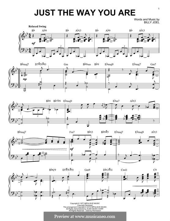 Just The Way You Are: Für Klavier (jazz version) by Billy Joel